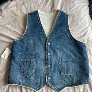 Levi's Blue Denim Vest Sleeveless Western Style